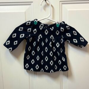 Dark Navy Fleece Long Sleeve Top